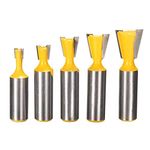 Bestgle 5pcs 1/2" Shank Dovetail Joints Router Bits Half-Blind Dovetail Bit Set Cutting Diameter 1/4" 3/8" 1/2" 5/8" 3/4" Woodworking Milling Cutter Tool