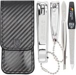 3 Swords Germany - manicure set with toe nail clipper, finger nail clipper, nail file and tweezers - brand quality since 1927