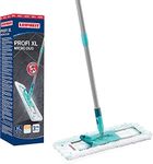 Leifheit Profi XL Micro Fibre Mop, Deluxe 46 cm Large Flat Mop Head, Floor Mop, Sturdy 3 Part Handle, Easy Steering, Thick Micro Fibre for highlyEffective Cleaning, Turquoise