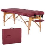 ACi Massage Table Portable Massage Bed Spa Bed PU Leather 2 Fold Heigh Adjustable 84 Inches Salon Bed Face Cradle Bed (Brown)