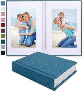 Pssoss Small 4x6 Photo Album with Writing Space Holds 30 Photos Ideal for Wedding Theme-Album and Baby Photo Album (Blue)
