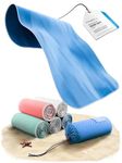 Backpacker's Journey Microfibre Towels in S, M, L, XL, Travel Towel Sets, Lightweight, Quick-Drying, Absorbent and Anti-Bacterial (Blue L and M)