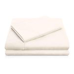 MALOUF Double Brushed Microfiber Super Soft Luxury Bed Sheet Set - Wrinkle Resistant - Cot Size - Ivory