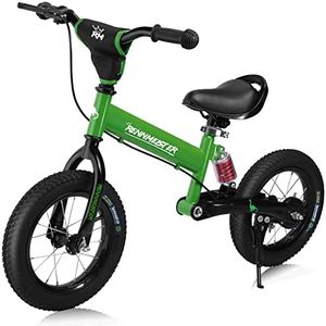 Rennmeister Draisienne pour Enfants Hauteur réglable Frein Volant 2 à 5 Ans Vélo 12 Pouces Pneus Vélo d'apprentissage Vélo Vert