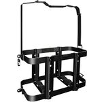 Axceroh Jerry Gas Can Mount with Small Spare Lock, Holder Only for 5.3 Gallons/20 Liters Metal Fuel & Gasolina Container, Detachable Carrier, Lockable, Black