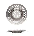 Stainless Steel 2Pcs Kitchen Sink Strainer Plug Standard Dual Function Basket Strainer Drain Protector Sink Waste Stopper Hole Hair Catcher For Kitchen Bathroom Shower Bathtub