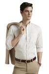 Louis Philippe Men Cotton Classic Fit Shirt (LPSFMCLPC51490_Cream, 44