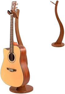 EASIDAYFAN Wooden Guitar Stand Floor - Handmade Bamboo Guitar Music Stands for Acoustic Guitar Players, Wood Guitars Holder with Hanger for Electric Guitar, Banjo (Brown)