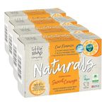 Little Soap Company Naturals Range - Bar Soap | Vegan, Cruelty Free, No SLS or Parabens, Refreshing Cleansing Soap bars, Natural Eco Friendly Body & Hand Soap, 100g (Sweet Orange) (Pack of 4)
