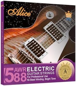 Alice Electric Guitar Strings, Alloy Steel and Nickel Steel Winding Guitar Strings with Ball-End, Comfortable Feel and Bright Tone, Regular Light 10-46, Ideal for Professional Players, Sliver Color