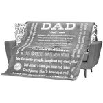 FILO ESTILO Funny Dad Blanket, Dad Birthday Gift, Dad Gifts for Fathers Day from Son, Daughter, Unique Things for Dad Who Wants Nothing 165x127 cm (Grey)