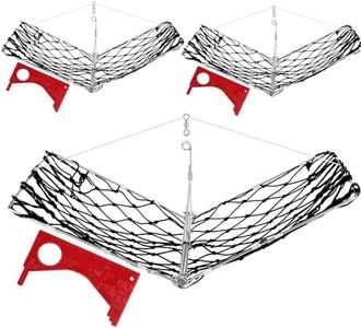 Arrowbash 3 Set Castable Crab Trap with Red Gauge and Bait Clip Foldable Crab Trap Snare Crabbing Net Equipment for Crabbing Lobster Fish