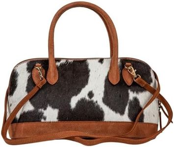 Myra Bag Western Top Handle Bag for Women, Upcycled Hairon Leather Handbag - Westward Hair - on