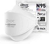 BNX N95 Mask NIOSH Certified MADE IN USA Particulate Respirator Protective Face Mask, Tri-Fold Cup/Fish Style, (10-Pack, Approval Number TC-84A-9362 / Model F95W) White