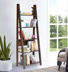 DeckUp Reno Engineered Wood Ladder Book Shelf and Display Unit (Walnut, Matte Finish)