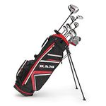 Ram Golf Accubar Plus 1 Inch Longer Golf Clubs Set - Graphite Shafted Woods, Steel Shafted Irons - Mens Right Hand