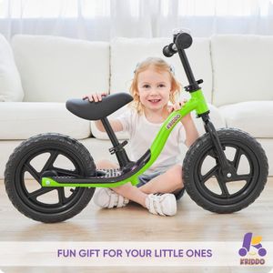 KRIDDO Toddler Balance Bike, Green – 18 Months to 4 Years, Footrest, Early Learning