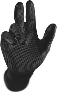 PIP Grippaz 6 Mil Nitrile Disposable Gloves 50-Pack, Fish Scale Grip, Chemical & Oil Resistant, Black, X-Large (G21071-XL50BL)
