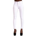 Lusty Chic Women High Waisted Coloured Jeans Ladies Skinny Butt Lifting Denim Stretch Jegging (S, White)