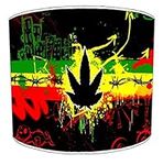 Reggae Cannabis Leaf Weed Barbed Wire Lampshade For A Ceiling Light In 3 Sizes - Free Personalisation