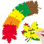 Demissle 200 Pcs Large Fall Leaves Cutouts Maple Paper Leaf Cutouts 4'' for Bulletin Board with Glue Points Autumn Leaf Assorted Artificial Fall Leaf for Craft Thanksgiving (Multicolor)