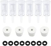 Brewland 6 Packs 3 Piece Airlocks for Fermenting with #6 Stoppers and Grommets, Air Lock Ferment for Beer Wine Making, Home Brew Bubble Airlock for Fermentation Carboy (6 Airlock+4 Bung+8 Grommet Set)