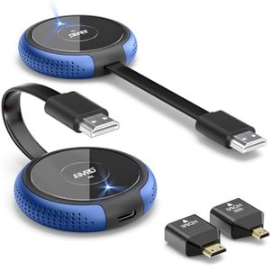 AIMIBO Wireless HDMI Transmitter and Receiver Kit 4K/5G, Streaming Stable Video Audio to Monitor, Projector, HDTV, Plug & Play HDMI Extender 165FT/50M Long Range for Laptop, Camera, Blu-ray, PS5,Blue