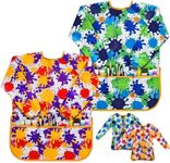 J MARK Long Sleeve Smocks – Art Smock Includes Pockets – Fun Print Apron for Painting