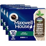 Maxwell House Decaf Coffee 100% Compostable K Cup Coffee Pods, 292g (4 Boxes of 30 Pods)