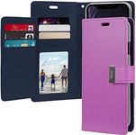 iPhone XR Case [Drop Protection] Goospery Rich Diary [ID/Card & Cash Slots] Premium PU Leather Wallet Case [Magnetic Closure] Folio Style Flip Cover for Apple iPhone XR (Purple) IP9-RIC-PPL