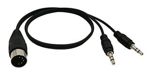 zdyCGTime 5-Pin DIN to Dual 3.5mm(1/8in) TRS Stereo Male Audio Cable Professional Premium Audio Adapter,Ideal for connecting any other type stereo equipment with Din 5.<0.5M>