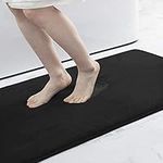 Colorxy Luxury Memory Foam Bath Mat, Non-Slip Ultra Absorbent Bathroom Mats PVC Back Runner Mat Machine Washable Mat for Bathroom Floors, 47" x 17", Black