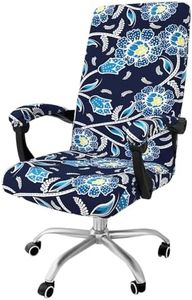 Smiry Office Computer Chair Cover with Armrest Covers, Midnight Blue