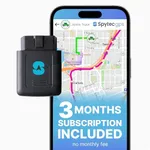 Spytec Plug-in GPS Car Tracker w/ 3 Month Service, No Fees, GPS Tracking for Vehicles, Trucks, & Family Safety, Easy Installation, Speed Monitoring, Location History, USA & Worldwide Tracking