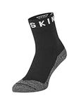 SEALSKINZ Waterproof Warm Weather Soft Touch Ankle Length Sock - Black/Grey/White, M