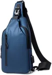 NEWSEE Lightweight Sling Bag Waterproof Crossbody Sling Backpack Small Chest Shoulder Backpack for Men Women(blue)