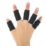 10PCS/Set Finger Sleeves Support,Finger Protector Brace Sports Aid Arthritis Band Wraps for Basketball, Tennis,Baseball,Cricket, Volleyball, Badminton, Boating Finger Sleeve(Black)