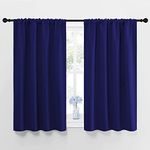 NICETOWN Thermal Insulated Blackout Draperies - Solid Rod Pocket Top Window Curtains for Boy's/Son's Bedroom (42 x 54 Inch, Navy Blue, 1 Pair)