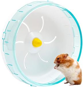 INHEMING Hamster Wheel, Quiet Hamster Toy, Transparent, Non-Slip Plastic Wheel, for Totoro Mouse, Squirrel, Chinchillas, Small Animal, Pet, Diameter 17.5 cm, Blue