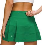 MCEDAR Athletic Tennis Golf Skorts Skirts for Women with Pocket Workout Running Sports Pleated Skirts Casual Green Lagoon/6