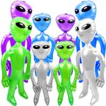 8 Pack Inflatable Alien 67 Inch 35 Inch Giant Large Blow Up Alien Jumbo Alien Inflate Toy for Birthday Halloween Alien Theme Party (Color Set 2)