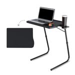 TABLE MAGIC - Pro Extended Work Space Laptop Table Mat Finish Laptop Table Multipurpose Height Adjustable Work Study Tv Tray Table Lap Desk (Smart, Black)