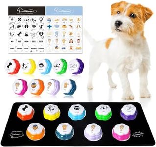 ANLIKY Dog Buttons for Communication, 9pcs Recordable Talking Buttons Set with Mat & Stickers, Pet Training Buttons for Dogs & Cats, Speaking Buttons