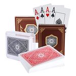 pengxiaomei Playing Cards, 2 Decks of Professional Waterproof Poker Cards for Texas Holdem Poker& Indoor & Outdoor Family Party (Black and Red)