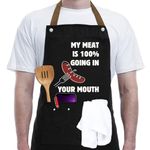 REHAVE Funny Cooking Apron for Men, Women - Christmas Gifts for Mom,Wife, Dad, Gag Gifts, Black, One Size