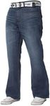 Kruze New Mens Bootcut Jeans Flare 