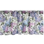 Ambesonne Lilac Window Valance, Colorful Lilac Flowers Budding Efflorescence Season Soulful Spring in The Country, Curtain Valance for Kitchen Bedroom Decor with Rod Pocket, 54" X 12", Purple Pink