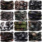 Outdoor Multifunctional Sports headbands Magic Bandanas Seamless Scarf Headscarves(A41-ARMY CAMOUFLAGE(12PCS))