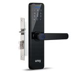 Uniy UY610 Smart Digital Door Lock (Metal) Fingerprint,RFID,PIN Access & Manual Key Included Mortise:Theft Alarm|Low Power Reminder|USB Key Support| 50 Finger Capacity|Suitable 30mm-100mm Door(Black)