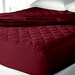 Cloth Fusion Cotton Quilted Waterproof Mattress Protector Fitted Single Bed Cover (72"x48" inches, 182 x 121 cm, Maroon)